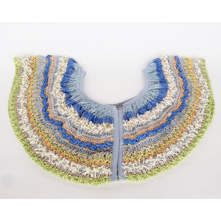 Ｍ．＆ＫＹＯＫＯ　ウェーブレースニットカラー(ベージュ　ブルー）サラサラの肌触り！ | M.&KYOKO | 02