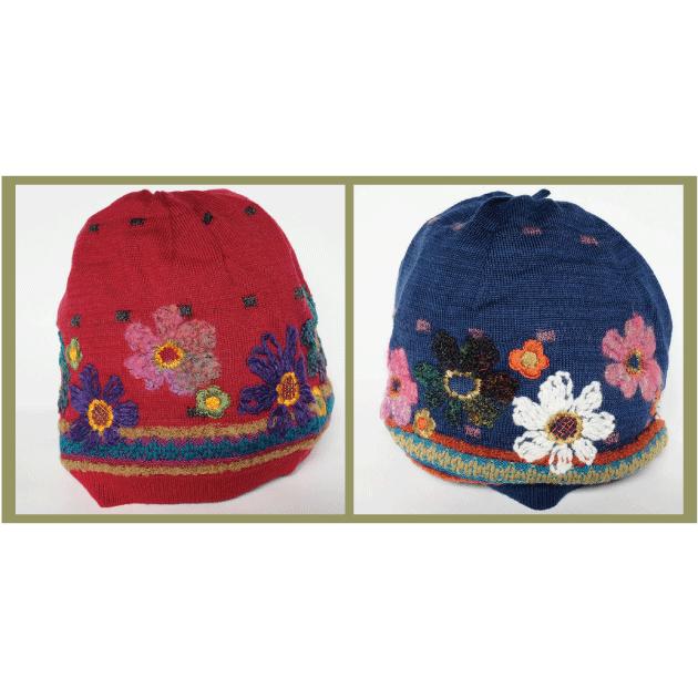 Ｍ．＆ＫＹＯＫＯ　一面の花刺繍ニット帽 （レッド　ブルー） | M.&KYOKO | 06