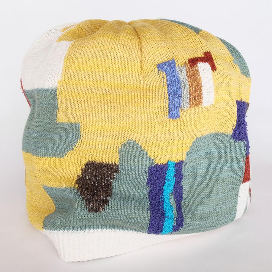 Ｍ．＆ＫＹＯＫＯ　かけらモザイク春夏ニット帽（グリーン　ブラック）小ぶりのワッチタイプ | M.&KYOKO | 01