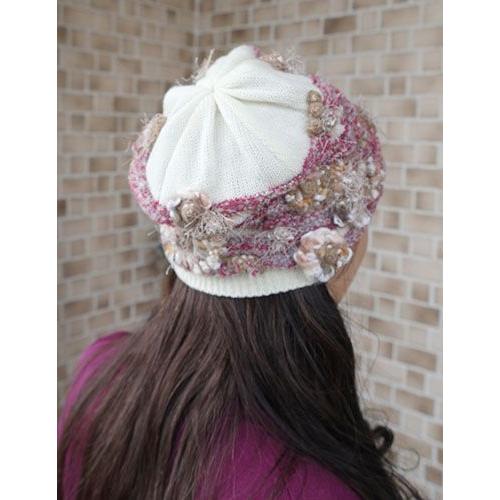 Ｍ．＆ＫＹＯＫＯ　刺繍ニット帽　お花モチーフがアクセントのワッチタイプ |  | 03