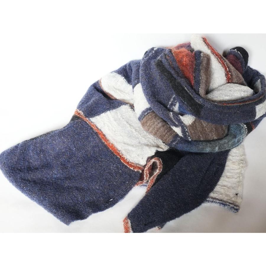 Ｍ．＆ＫＹＯＫＯ　グラデーションモヘヤボタン付きストール　モヘヤのニットストール | M.&KYOKO | 01