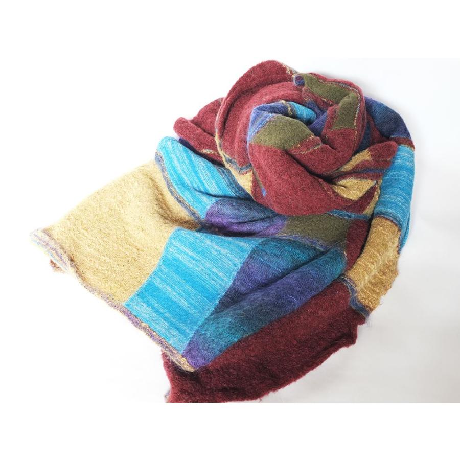 Ｍ．＆ＫＹＯＫＯ　グラデーションモヘヤボタン付きストール　モヘヤのニットストール | M.&KYOKO | 02