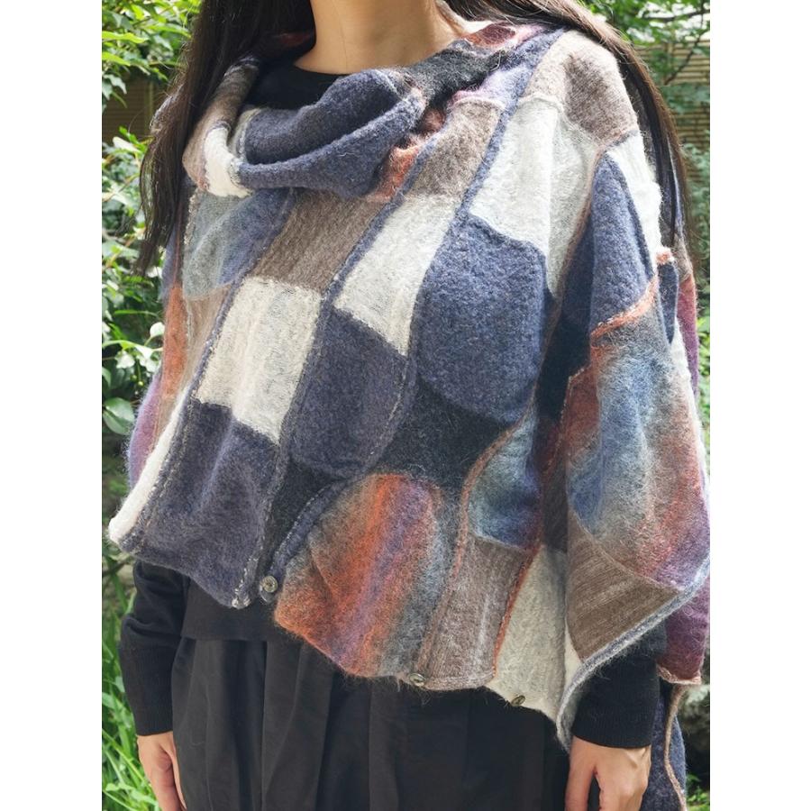 Ｍ．＆ＫＹＯＫＯ　グラデーションモヘヤボタン付きストール　モヘヤのニットストール | M.&KYOKO | 03