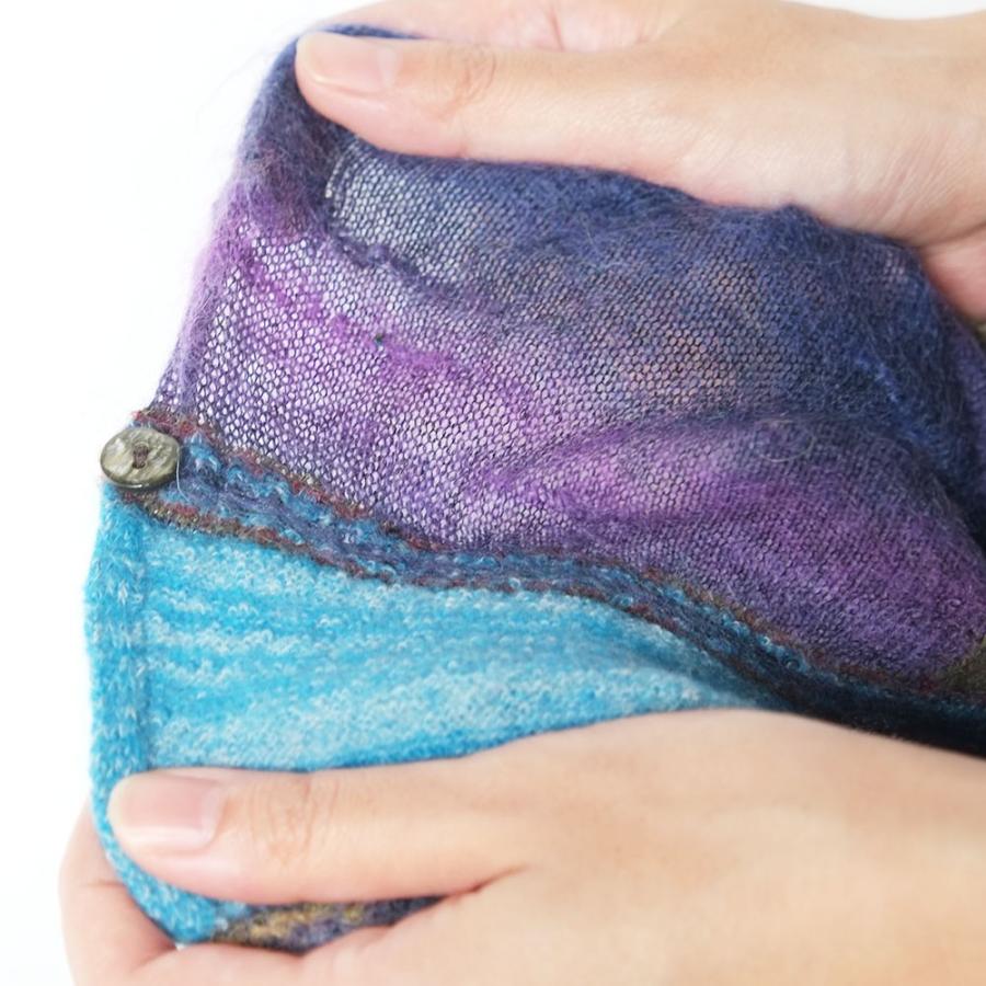 Ｍ．＆ＫＹＯＫＯ　グラデーションモヘヤボタン付きストール　モヘヤのニットストール | M.&KYOKO | 05