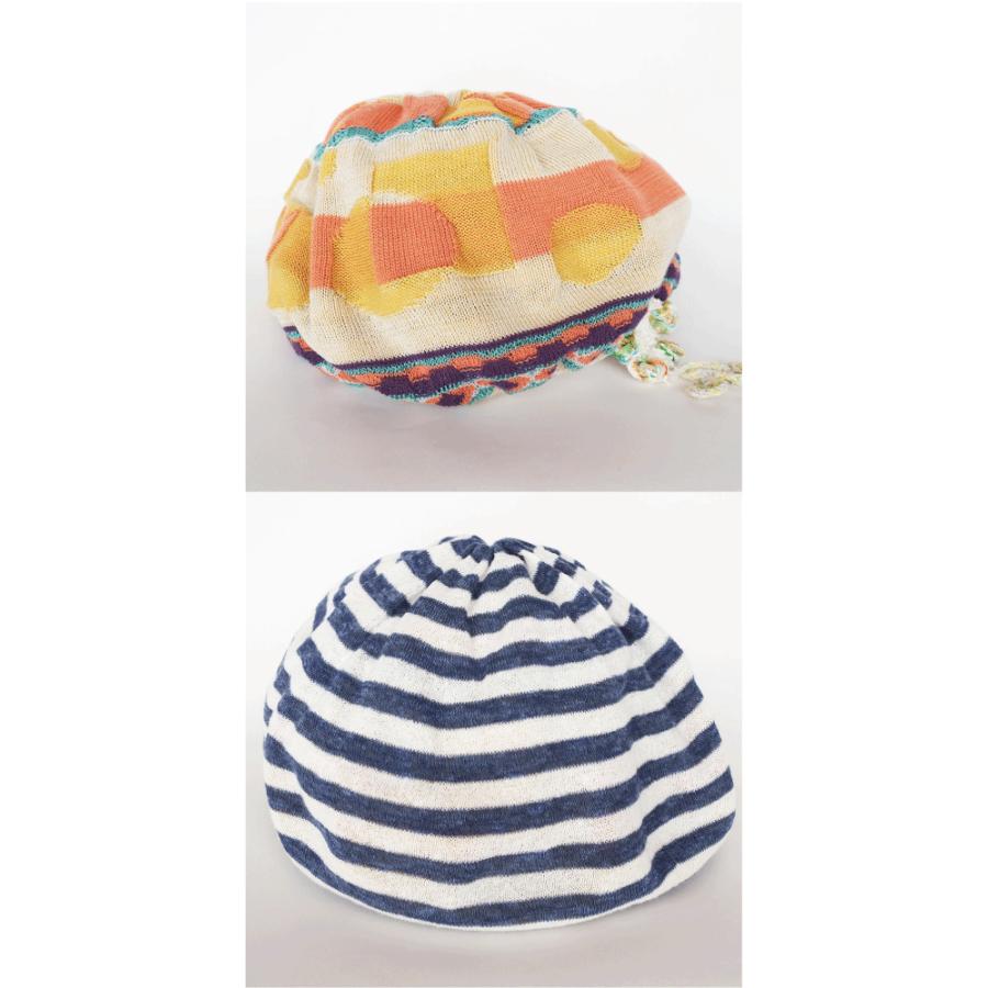 Ｍ．＆ＫＹＯＫＯ　リバーシブルニットベレー帽（オレンジ　ブラック）　コットンベースのさらふわ素材 | M.&KYOKO | 01