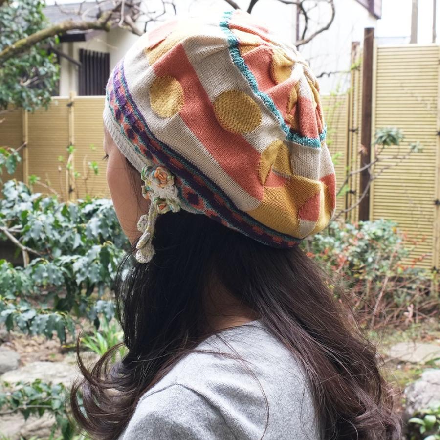 Ｍ．＆ＫＹＯＫＯ　リバーシブルニットベレー帽（オレンジ　ブラック）　コットンベースのさらふわ素材 | M.&KYOKO | 03