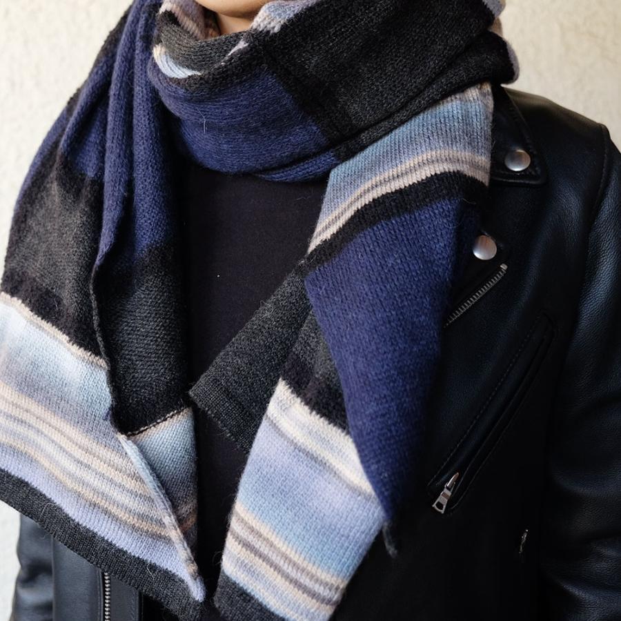 【SALE 再値下げ】Ｍ．＆ＫＹＯＫＯ　カラフルボーダーストール さりげないポイントが効いてます！＜メーカー希望小売価格22000円＞ | M.&KYOKO | 03