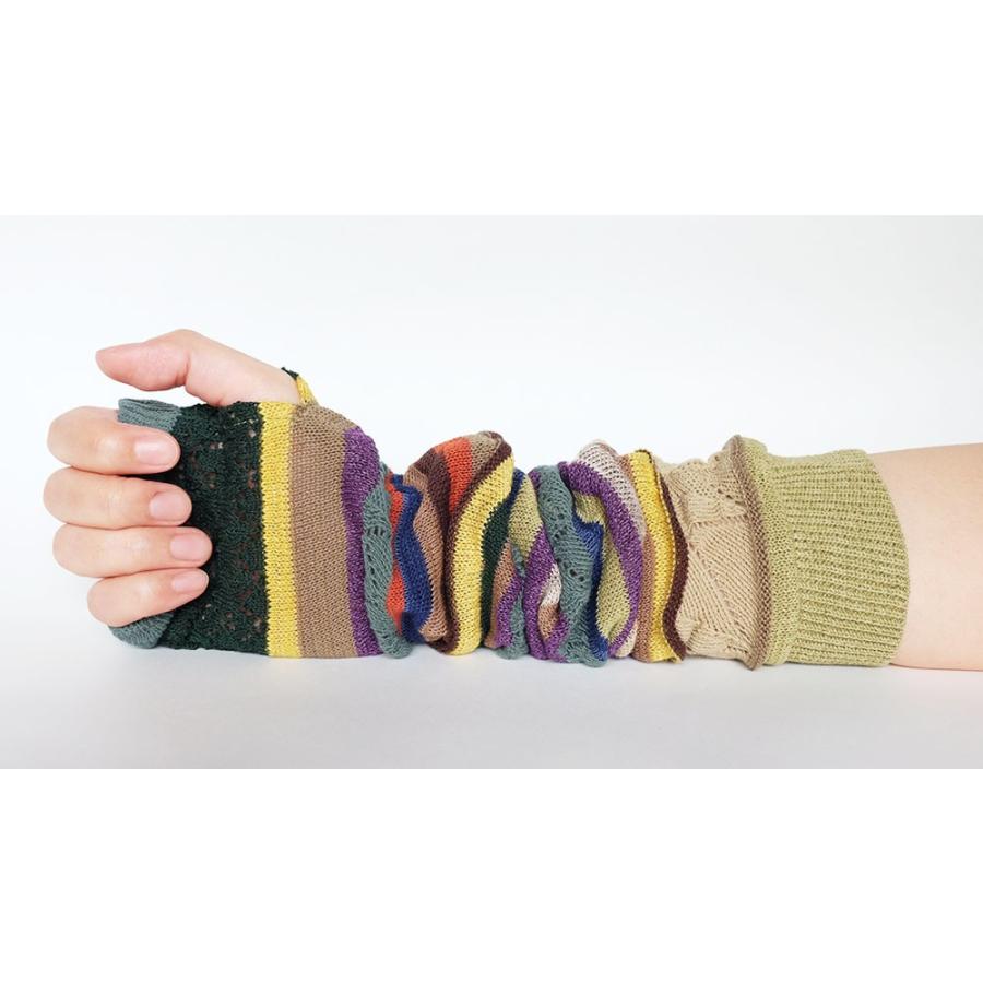 Ｍ．＆ＫＹＯＫＯ　カラフルボーダーアームウォーマー（ライトカラー　ダークカラー）春夏素材のアームウォーマーです！ | M.&KYOKO | 01