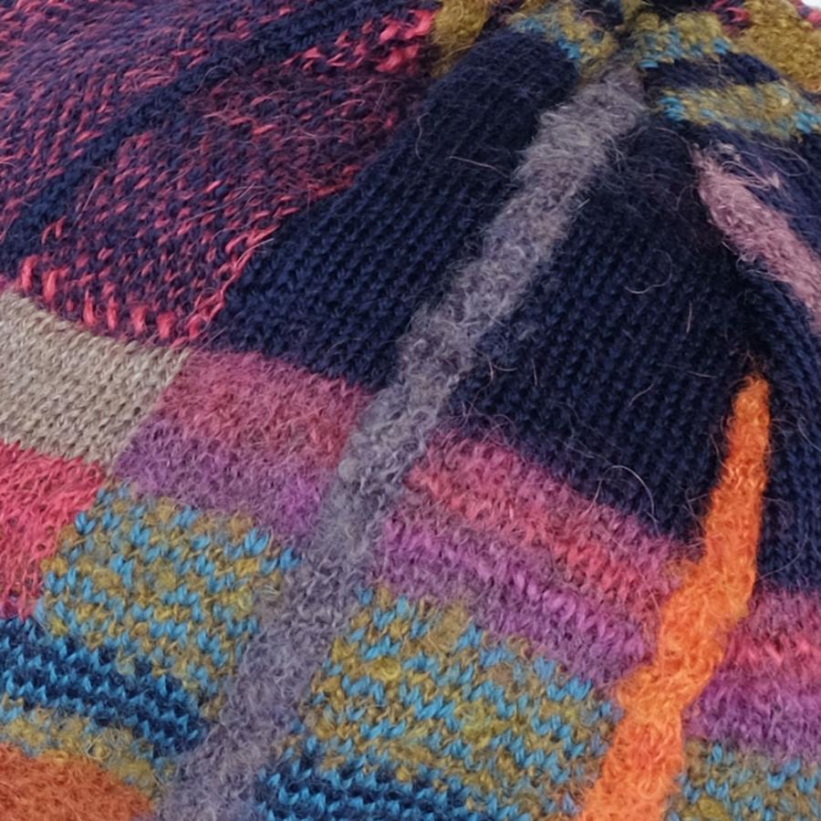 Ｍ．＆ＫＹＯＫＯ　秋冬カラフルチェックベレー帽  (カーキ　ブルー） チェック柄のニットベレー帽！ | M.&KYOKO | 05