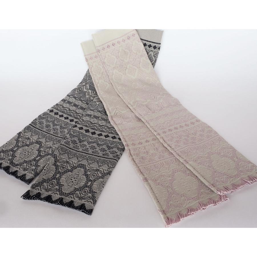 Ｍ．＆ＫＹＯＫＯ　リバーシブルラッセル春夏アームカバー （ブラック　パープル）大人気スーパーストレッチ素材！！ | M.&KYOKO