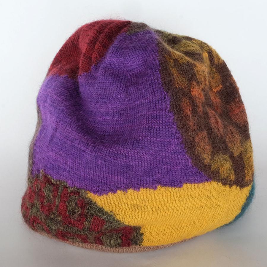 Ｍ．＆ＫＹＯＫＯ　丸柄インターシャリバーシブルニット帽（ブラック　ブラウン）　小ぶりのワッチタイプ | M.&KYOKO | 03