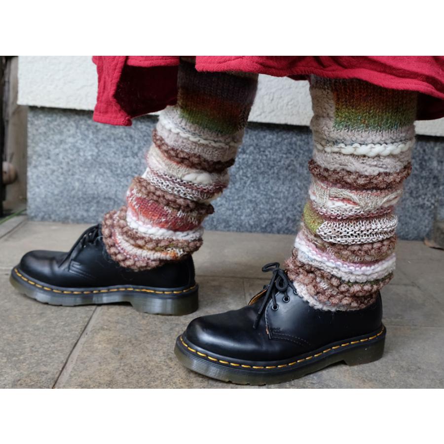 Ｍ．＆ＫＹＯＫＯ　3GファンシーＭＩＸレッグウォーマー(ベージュ　ブルー）カラフルでポップなレッグウォーマー | M.&KYOKO | 01