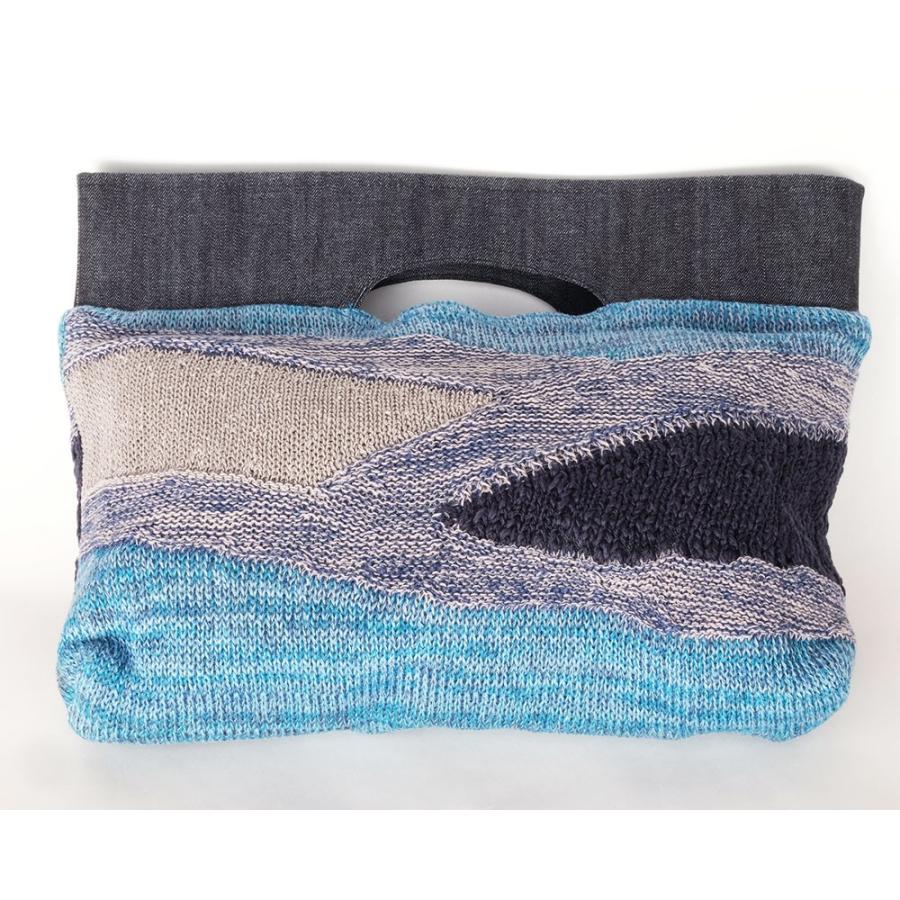 【SALE 再値下げ】Ｍ．＆ＫＹＯＫＯ　ニット×デニムバッグ（ライトブルー　ブラック）　シンプルフォルムでスッキリ！＜メーカー希望小売価格17600円＞ | M.&KYOKO | 01