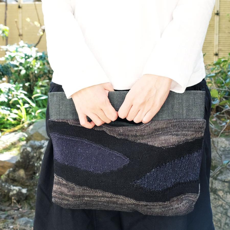 【SALE 再値下げ】Ｍ．＆ＫＹＯＫＯ　ニット×デニムバッグ（ライトブルー　ブラック）　シンプルフォルムでスッキリ！＜メーカー希望小売価格17600円＞ | M.&KYOKO | 04