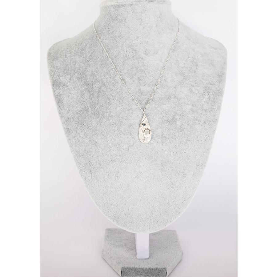 紅女　シルバー・ムーンストーン×ブルートルマリン（ダーク）ペアシェーブペンダント |  | 03