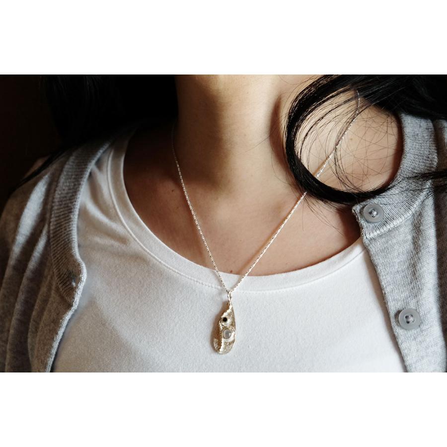 紅女　シルバー・ムーンストーン×ブルートルマリン（ダーク）ペアシェーブペンダント |  | 04