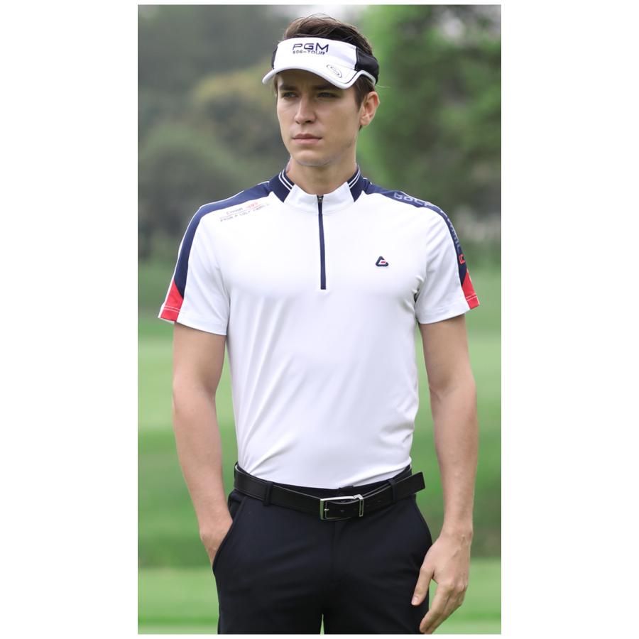 Pgm 夏用 ゴルフウェア メンズ スポーツウェア 半袖tシャツ 弾力性 通気性 吸汗速乾 毛玉にくく シンプル おしゃれ シャツ サイズ M Royaldiamondlabradoodles Com