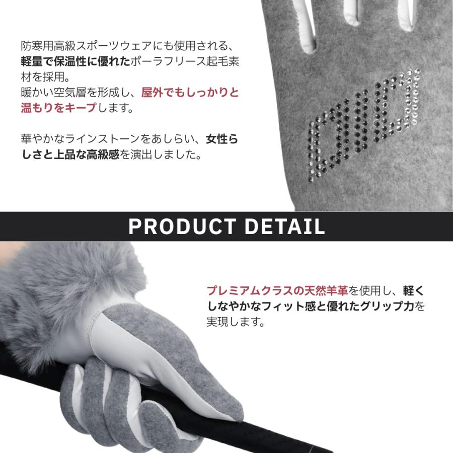 ゴルフグローブ 両手 冬用 羊革 レディース 羊皮 防寒 手袋 滑らない