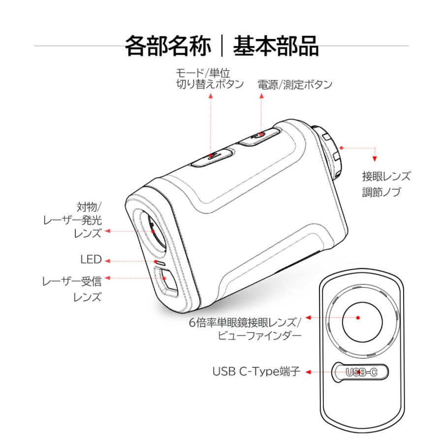 レーザー距離計 ゴルフ 小型 ケース マグネット 距離測定器 計測器 高低差 ポーチ 充電式 SALE｜swshop｜19