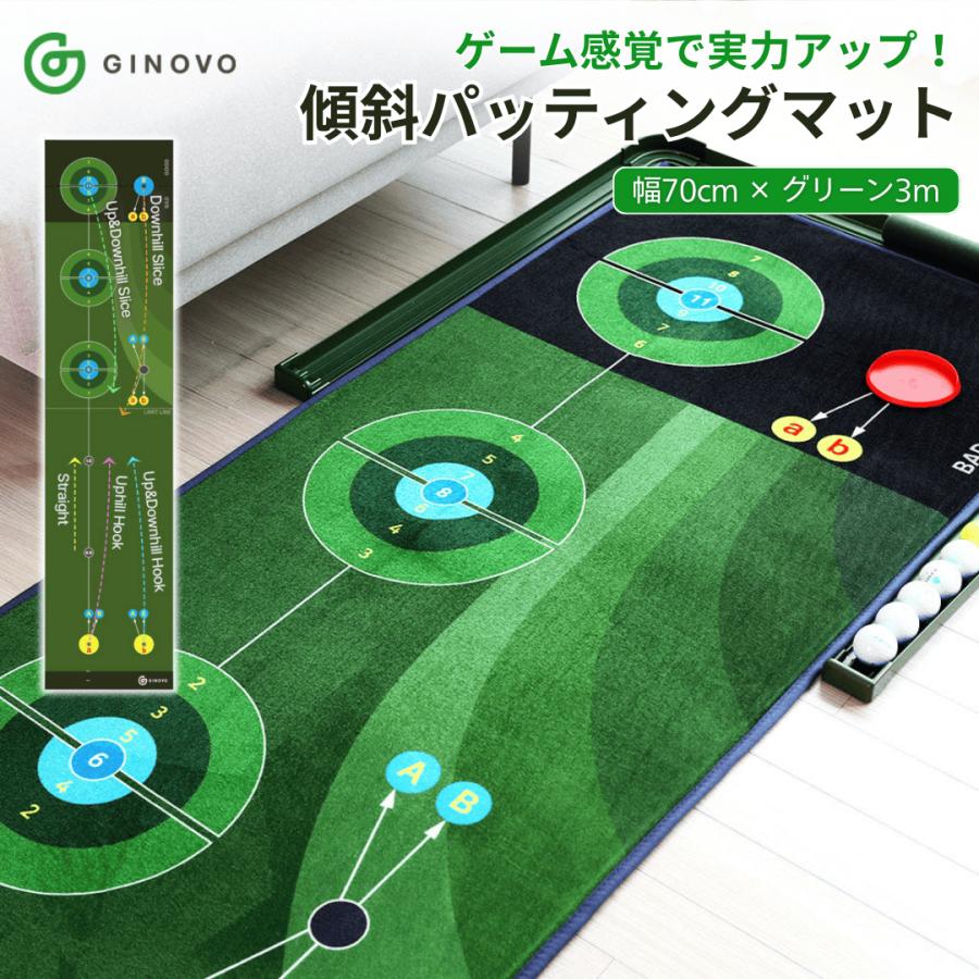 パターマット 3m パッティングマット ゴルフ 練習用 傾斜付き ロング