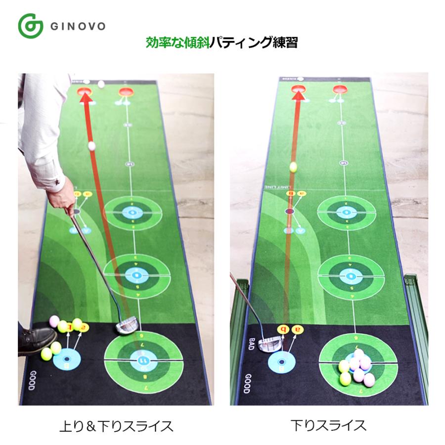【美品！！】パターマット3m パッティングレーン付き！ パターマット 3m パッティングマット ゴルフ 練習用 傾斜付き ロング