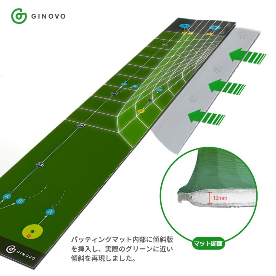 パターマット 3m パッティングマット ゴルフ 練習用 傾斜付き ロング