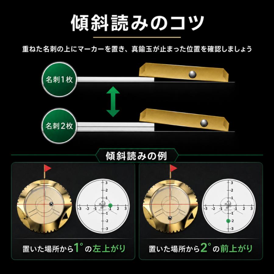 ゴルフマーカー 水平器 アライメント 名前入り 名入れ イニシャル