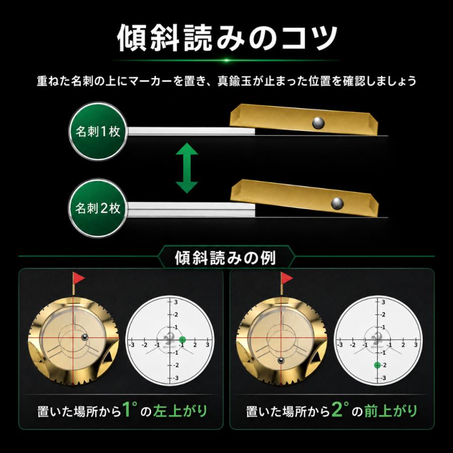 ゴルフマーカー 水平器 アライメント 名前入り 名入れ イニシャル