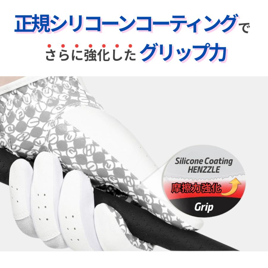 ゴルフグローブ レディース 両手 左手 合成皮革 シリコン 滑らない