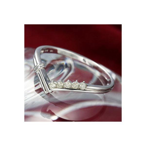 人気ブラドン K14ダイヤリング 指輪 Vデザインリング 19号 指輪