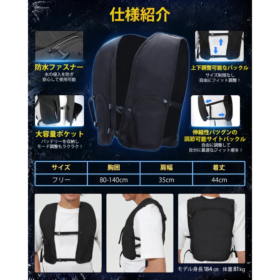 水冷ベスト＼新作超大冷却面・即日出荷／ 空調水冷服 10枚保冷剤