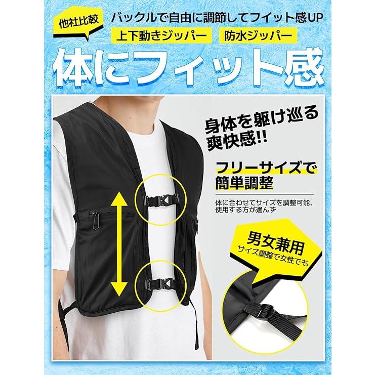 水冷ベスト【2024新作超大冷却面・大量入荷】 空調水冷服 10枚保冷剤  