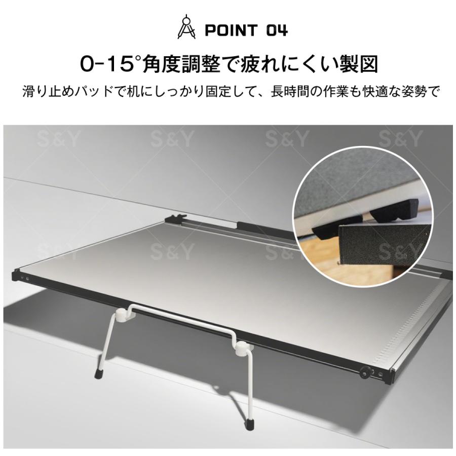 マグネット製図板(A2-改良型) 高精度A2平行定規 600mm 透明アクリル製