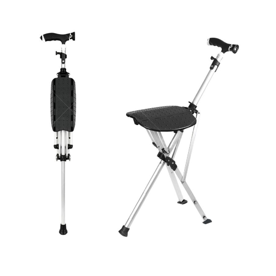 Kurfloステッキチェア 折りたたみ式 杖椅子 耐荷重100kg 軽量1.1kg
