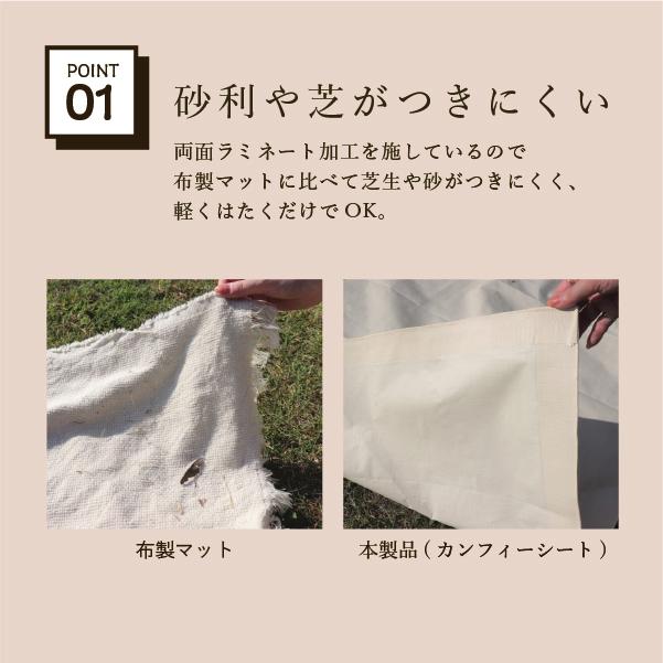 【正規代理店】【ポイント10倍】 レジャーシート COMFY シート 防水 マット調 4人用 2畳 ピクニック おしゃピク アウトドア 1.8m×1.8m オフホワイト｜sy-sukedati2｜06