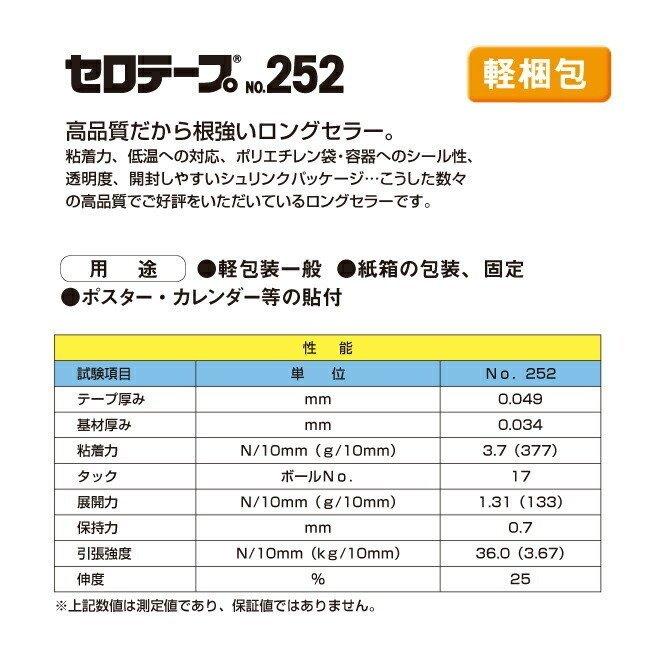 積水化学工業製　セキスイセロテープNo.252　15mm×50m　１箱(200巻入)　透明