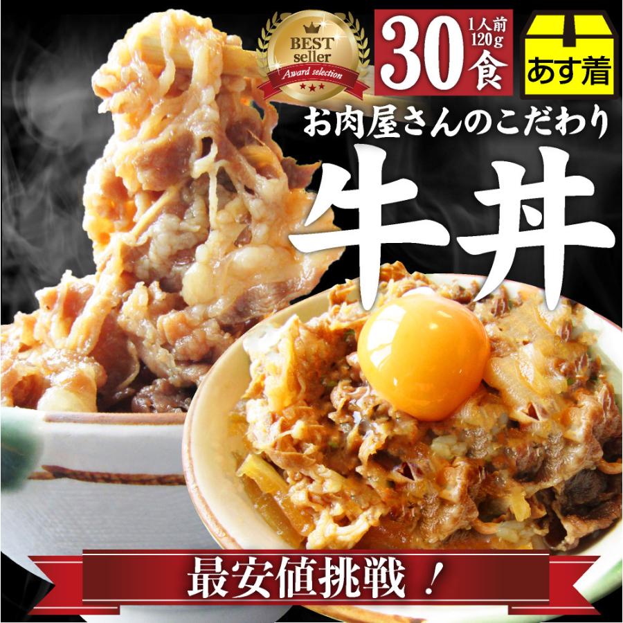 牛丼 牛丼の具 30個セット お肉屋さんのこだわり たっぷり牛肉の簡単牛丼 1食120g 爆買