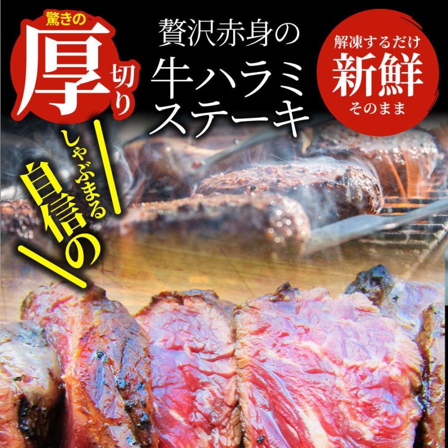 ステーキ ハラミ 牛ハラミ ブロック 焼肉 （タレ漬け）750g(250g×3) タレ 秘伝 やきにく ハラミ 赤身 はらみ 赤身肉｜syabumaru｜17