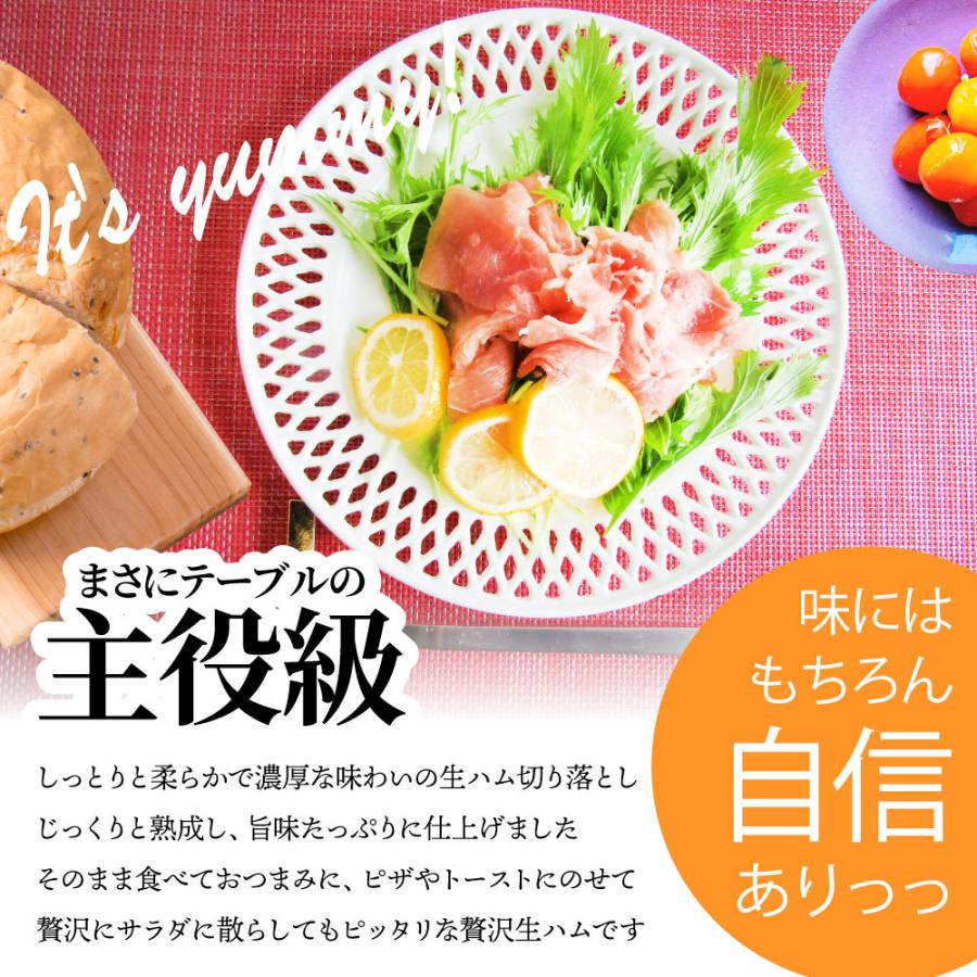 生ハム 切り落とし 400g お試し (200g×2P） おつまみ ハム 肉 パーティー サラダ熟成 トッピング もも 業務用 お取り寄せ 惣菜 オードブル｜syabumaru｜05