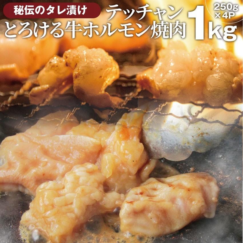 焼肉 牛肉 肉 ホルモン テッチャン モツ シマチョウ 1kg 250g×4袋 バーベキュー 焼くだけ｜syabumaru