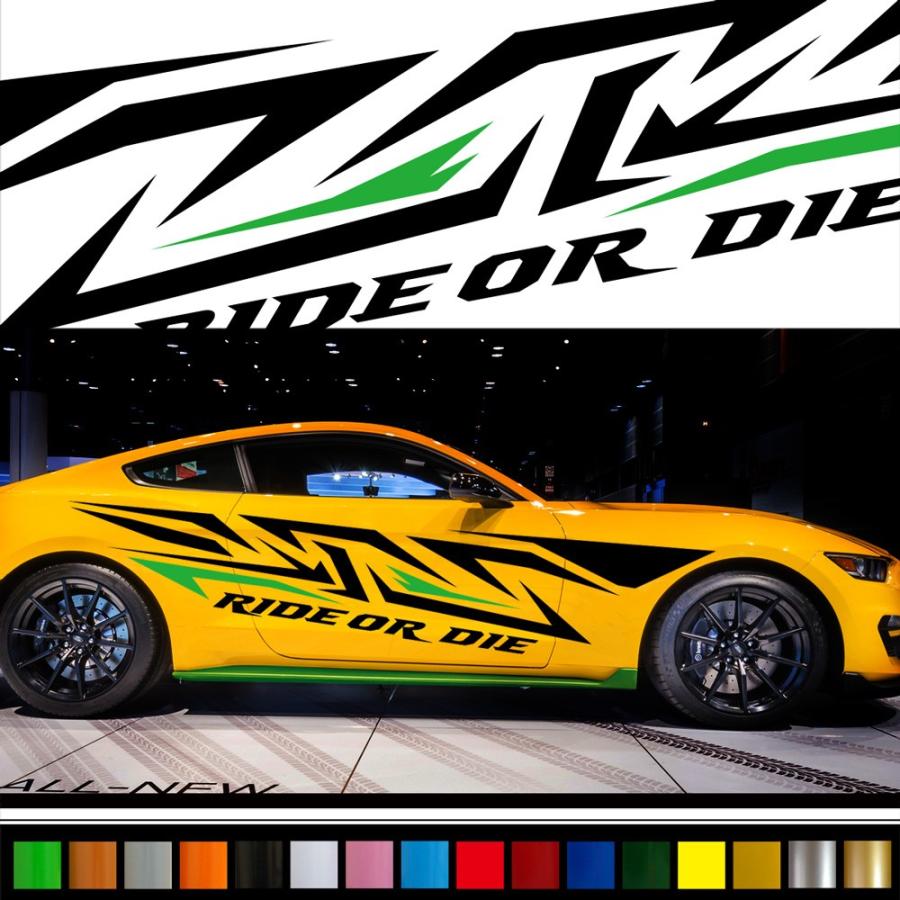 車 ステッカー かっこいい カスタム レーシング 大きい インパクト 車用 カー スポーツ ツートン ワイルドスピード系 デカール 14色から 2色 超ワイド Da03 Da03 バイナルグラフィックのgenesis 通販 Yahoo ショッピング