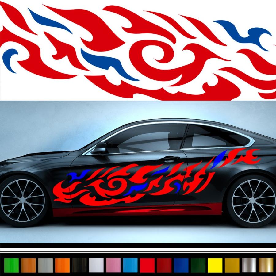 車 ステッカー かっこいい カスタム トライバル 大きい インパクト 車用 カー スポーツ ツートン ワイルドスピード系 デカール 14色から 2色 超ワイド Da05 Da05 バイナルグラフィックのgenesis 通販 Yahoo ショッピング