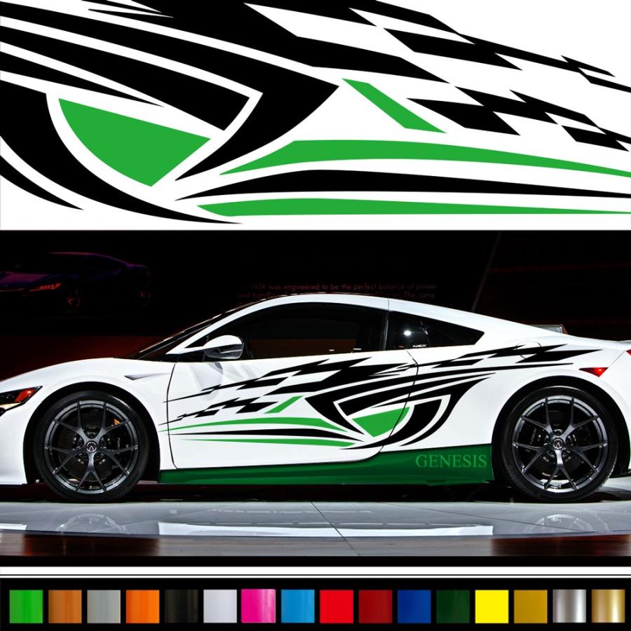 車 ステッカー かっこいい カスタム トライバル 大きい インパクト 車用 カー スポーツ ツートン ワイルドスピード系 デカール 14色から 2色 超ワイド Da23 Da23 バイナルグラフィックのgenesis 通販 Yahoo ショッピング