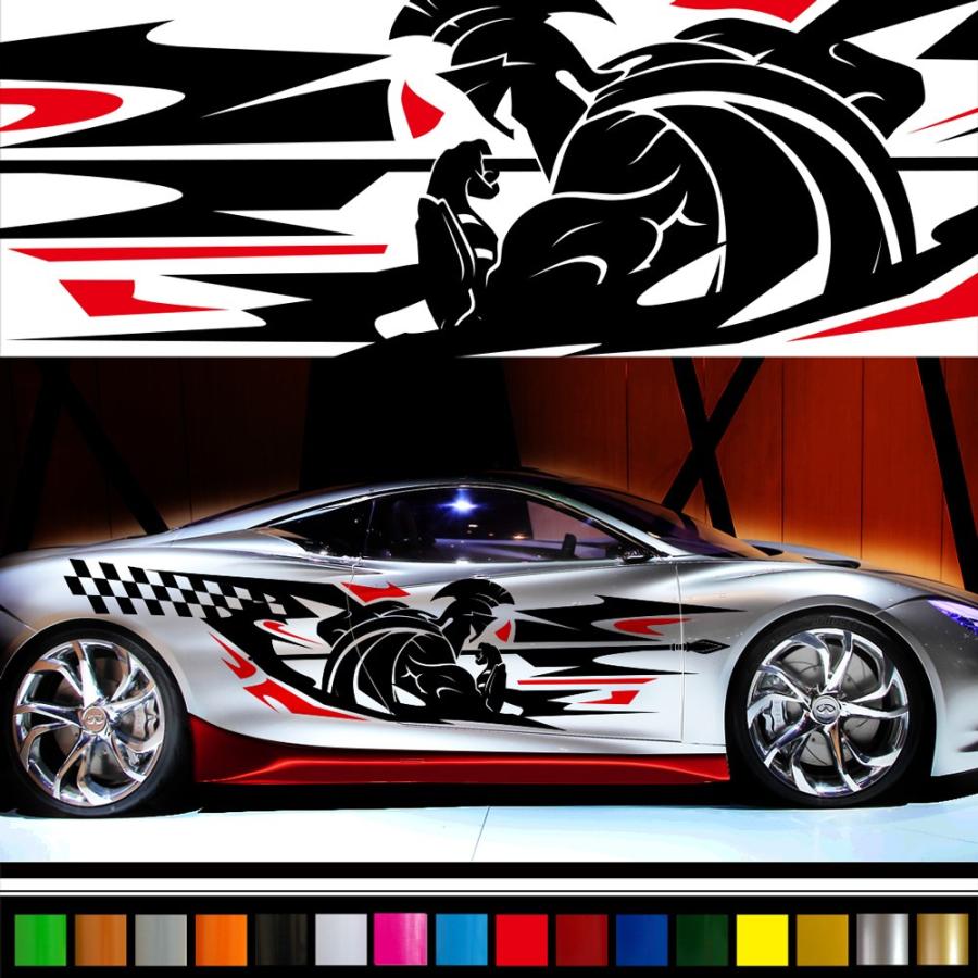 車 ステッカー かっこいい カスタム ナイト 騎士 大きい インパクト 車用 カー スポーツ ツートン ワイルドスピード系 デカール 14色から 2色 超ワイド Da29 Da29 バイナルグラフィックのgenesis 通販 Yahoo ショッピング
