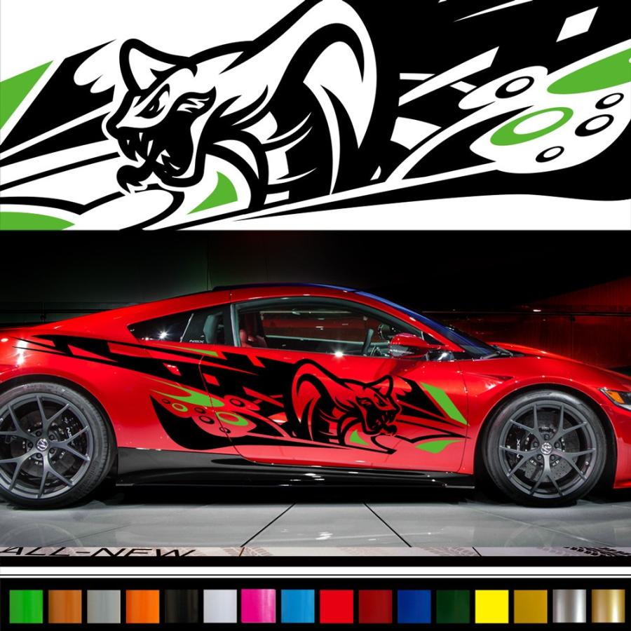 車 ステッカー かっこいい カスタム コブラ 大きい インパクト 車用 カー スポーツ ツートン ワイルドスピード系 デカール 14色から 2色 超ワイド Da33 Da33 バイナルグラフィックのgenesis 通販 Yahoo ショッピング