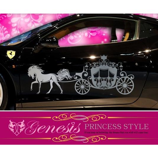 車 ステッカー かわいい きれい カスタム 馬車 ラグジュアリー 大きい カーステッカー 車用 バイナルグラフィック 姫 デコ スポーツ 左右 14色から選べる 02 Himesute02 バイナルグラフィックのgenesis 通販 Yahoo ショッピング