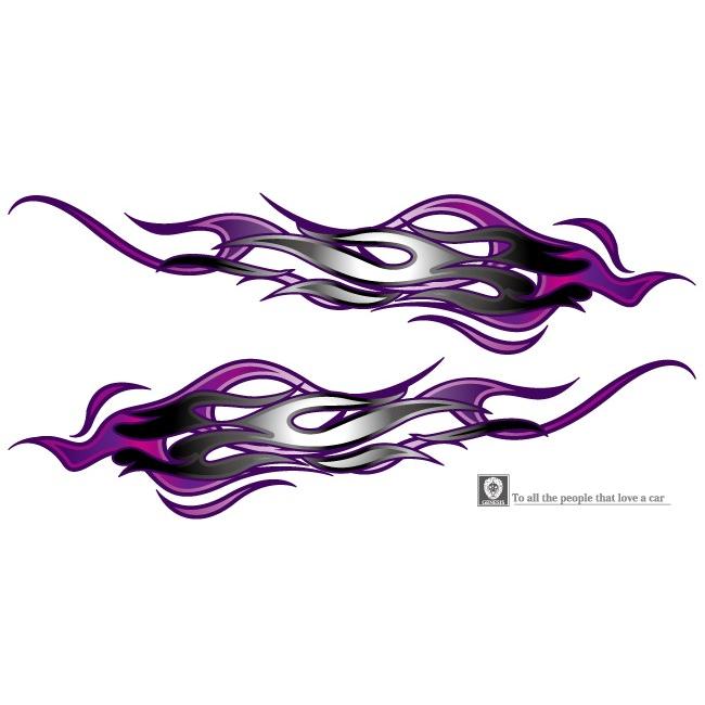 車 ステッカー かっこいい カスタム 炎 ファイア 黒 紫 カーステッカー 車用 スポーツ カラー バイナルグラフィック ワイルドスピード系 ユーロ デカール 22 Kara22 バイナルグラフィックのgenesis 通販 Yahoo ショッピング