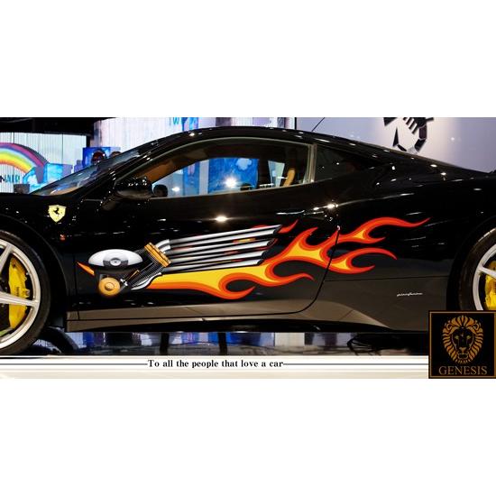 車 ステッカー かっこいい カスタム マシン エンジン 炎 カーステッカー 車用 スポーツ カラー バイナルグラフィック ワイルドスピード系 ユーロ デカール 25 Kara25 バイナルグラフィックのgenesis 通販 Yahoo ショッピング