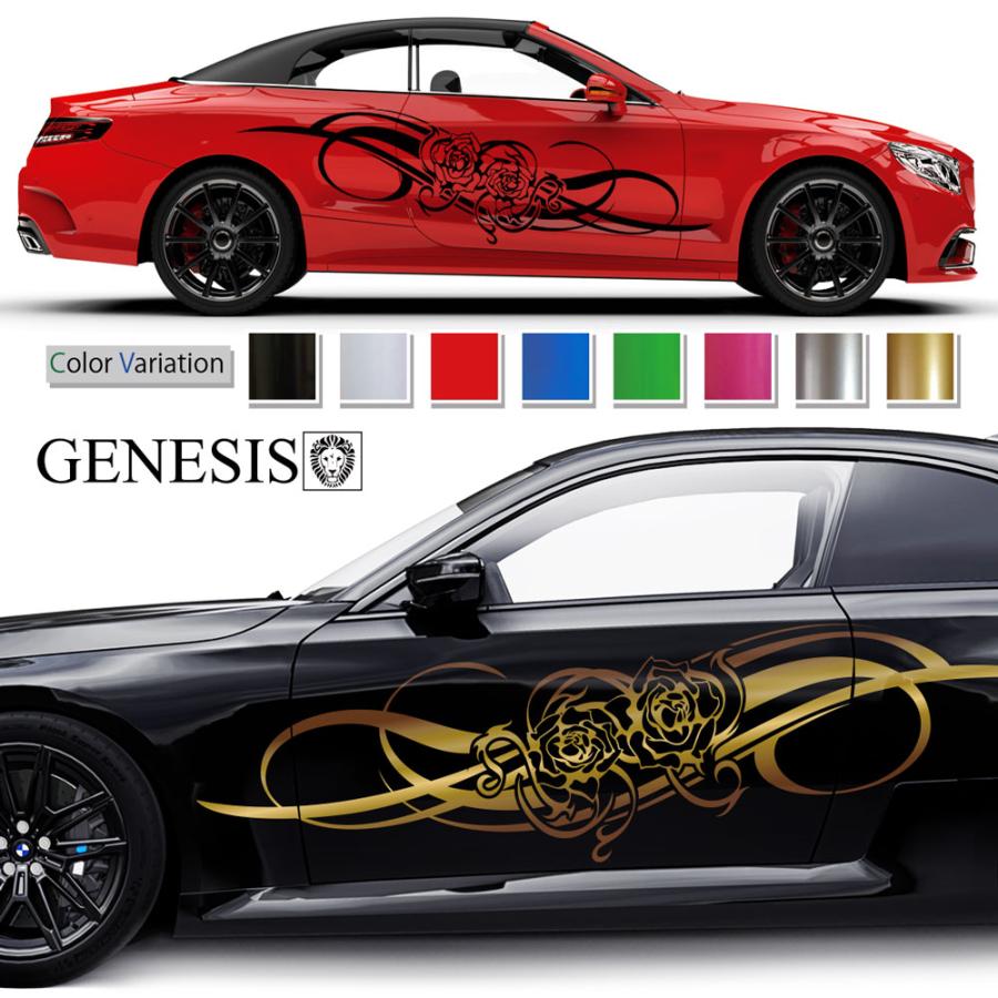 薔薇 サイド デカール 車 ステッカー バイナルグラフィック JDM USDM