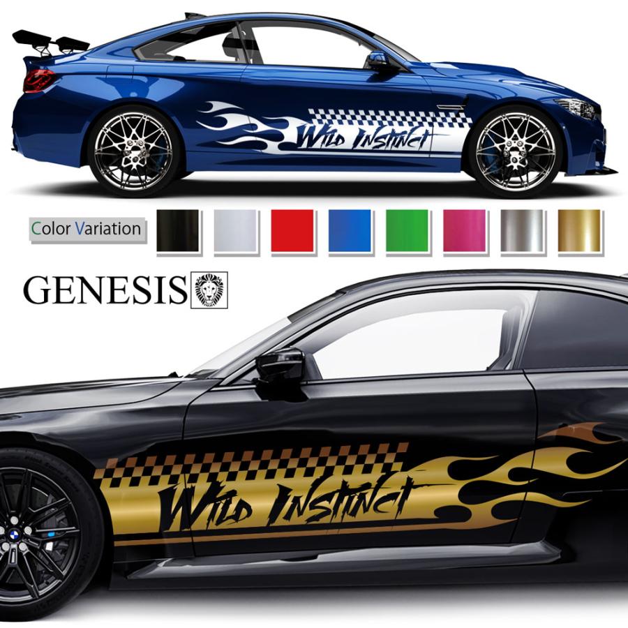 ファイア サイド デカール 車 ステッカー バイナルグラフィック JDM